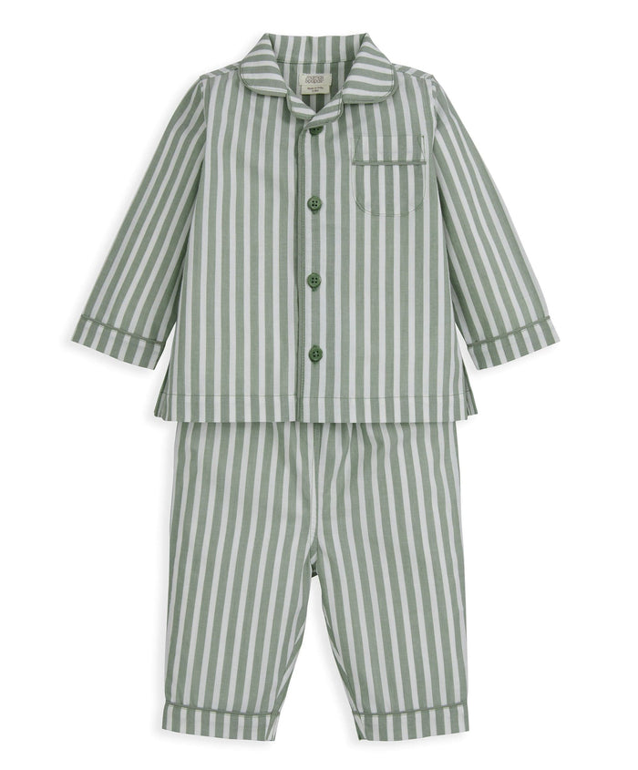Mamas & Papas Pyjamas & Nightwear Woven Green Stripe Pyjamas