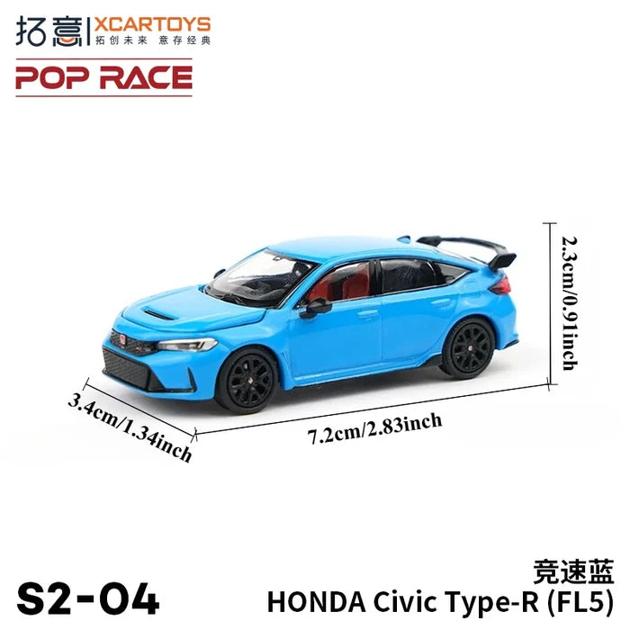 XCARTOYS POPRACE 1/64 Alloy Car Model HONDA CiVic Type-R Exquisite Collectible Ornament Boy Toy Gift