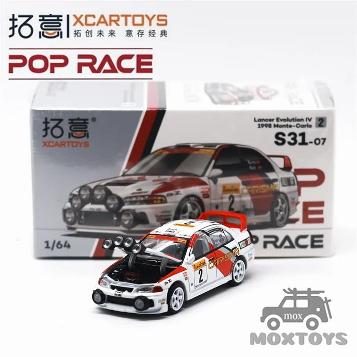 Xcartoys x POP RACE 1:64 Lancer Evolution IV-1998 Monte Carlo Rally RX7 FC3S GR YARIS Diecast Model Car
