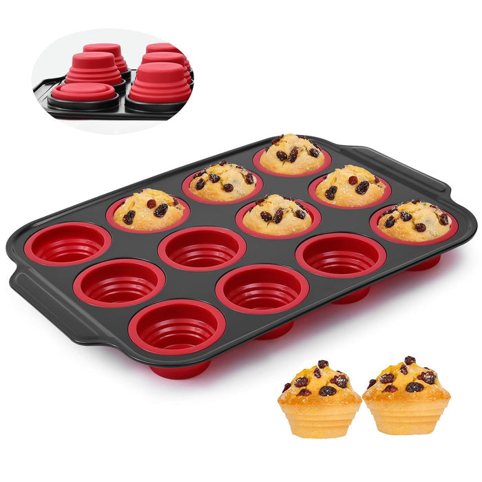YiYeraio Muffin Pan, 6-Cup Nonstick Silicone Muffin Pans for Baking, Food-Grade Cupcake Pan for Oven, Microwave, Dishwasher Safe, BPA-Free Silicone Baking Mold for Muffins, Cupcakes, Egg Muffins