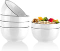 YOLIFE Small Bowls Set of 6, 10 oz Ice Cream Bowls with Black Trim