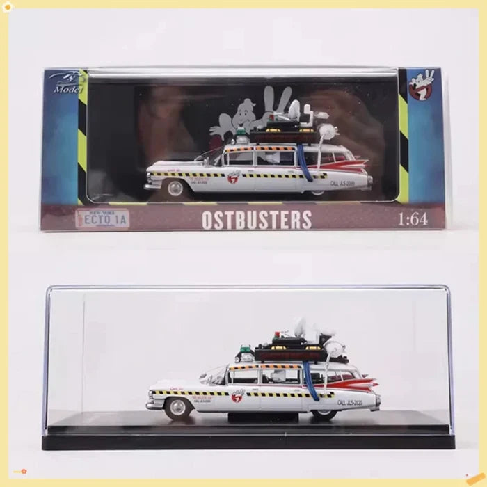 YS Diecast Alloy 1/64 Cadi ECTO-1 Car Model Classics Adult Souvenir Gift Hobby & Toys