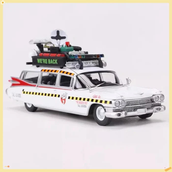 YS Diecast Alloy 1/64 Cadi ECTO-1 Car Model Classics Adult Souvenir Gift Hobby & Toys