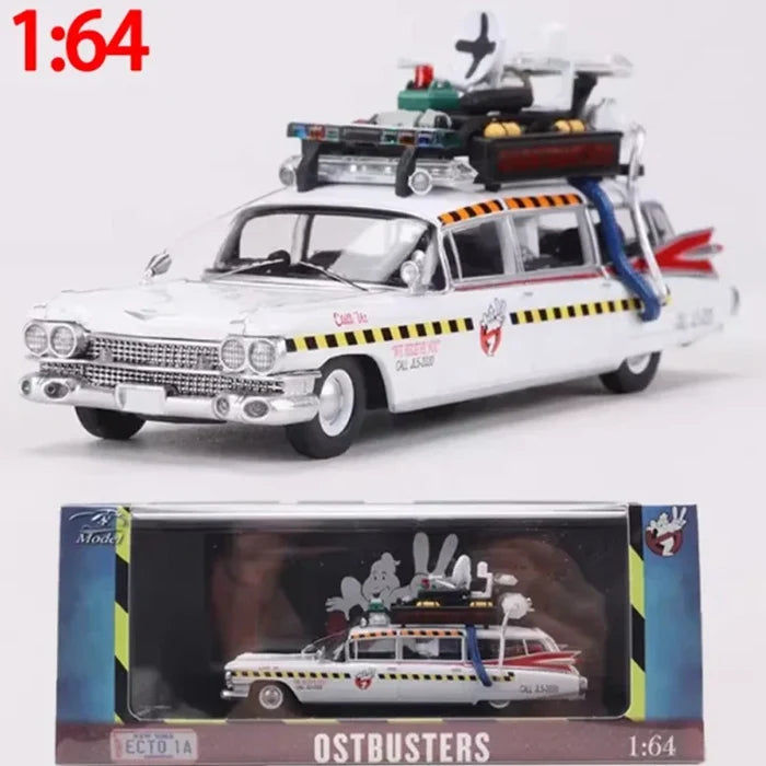 YS Diecast Alloy 1/64 Cadi ECTO-1 Car Model Classics Adult Souvenir Gift Hobby & Toys