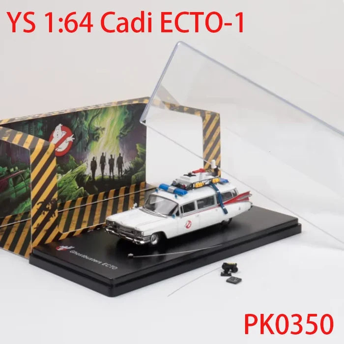 YS Diecast Alloy 1/64 Cadi ECTO-1 Car Model Classics Adult Souvenir Gift Hobby & Toys
