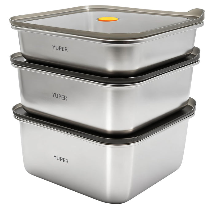 YUPER Stainless Steel Food Containers, 2 Pack (84+125OZ)