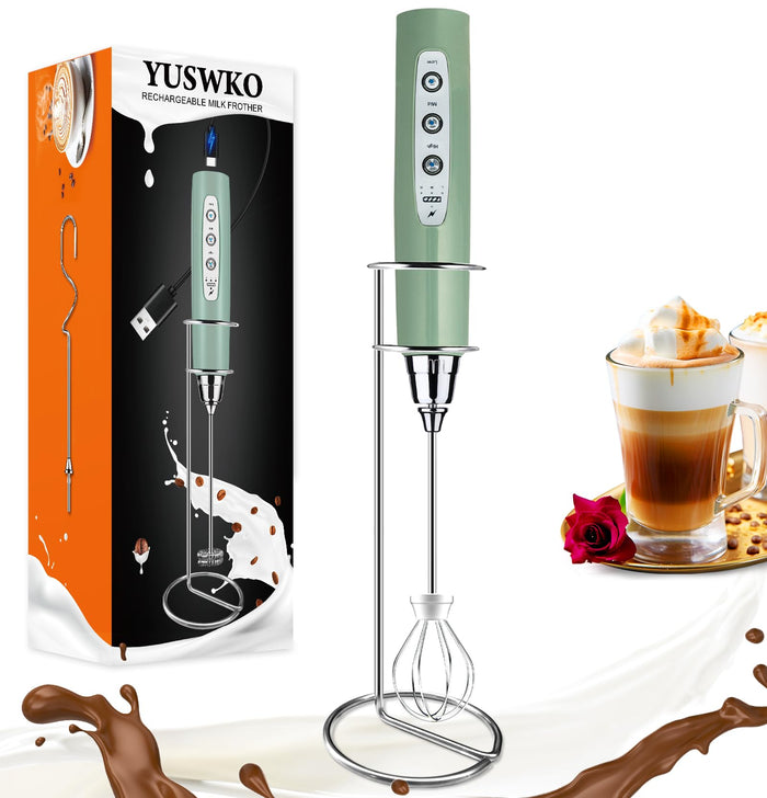 Rechargeable Frother with Stand - Granite